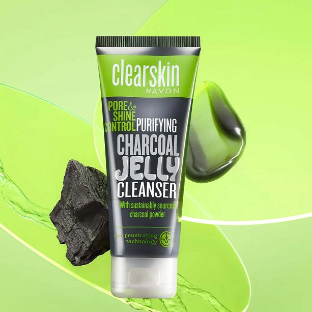ژل شستشوی صورت زغالی آون Avon سری Clearskin مدل Cleanser